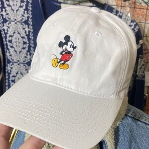 Disney Cream Cap with Mickey Mouse Tag
